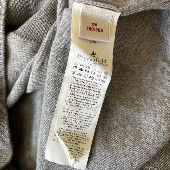 Brooksfield Gray Wool Turtleneck Sweater Men's Large Size 50 - Picture 6 of 7